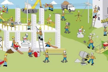Mom and Dad on construction site